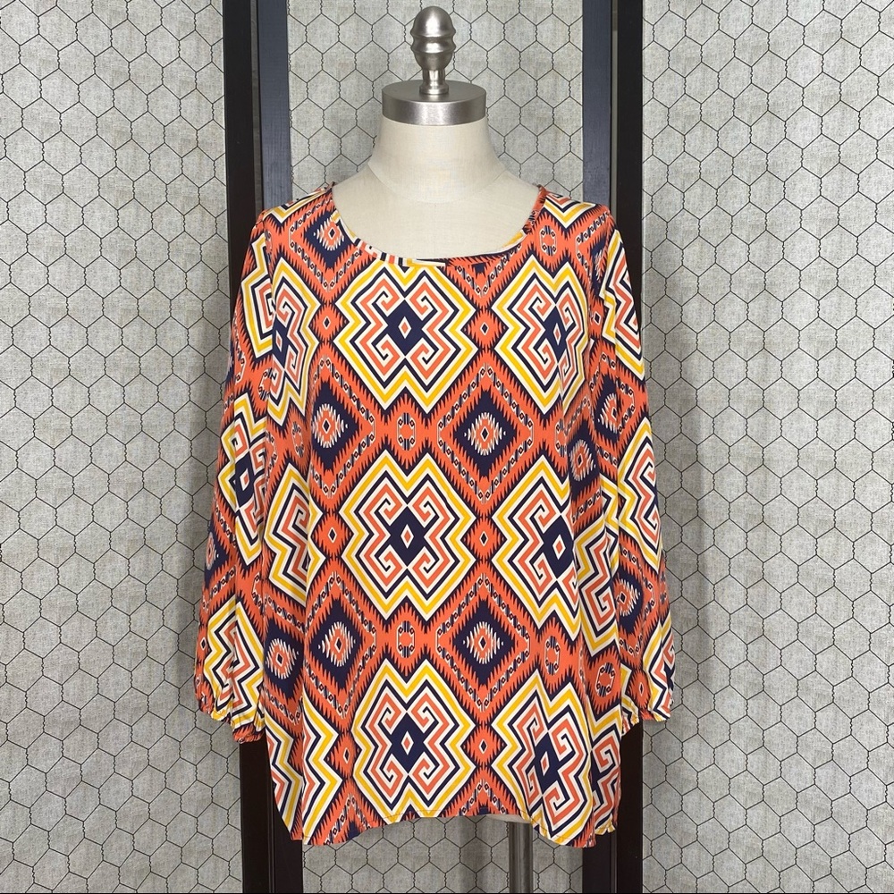 Peach Love Cream California Aztec Print Tunic